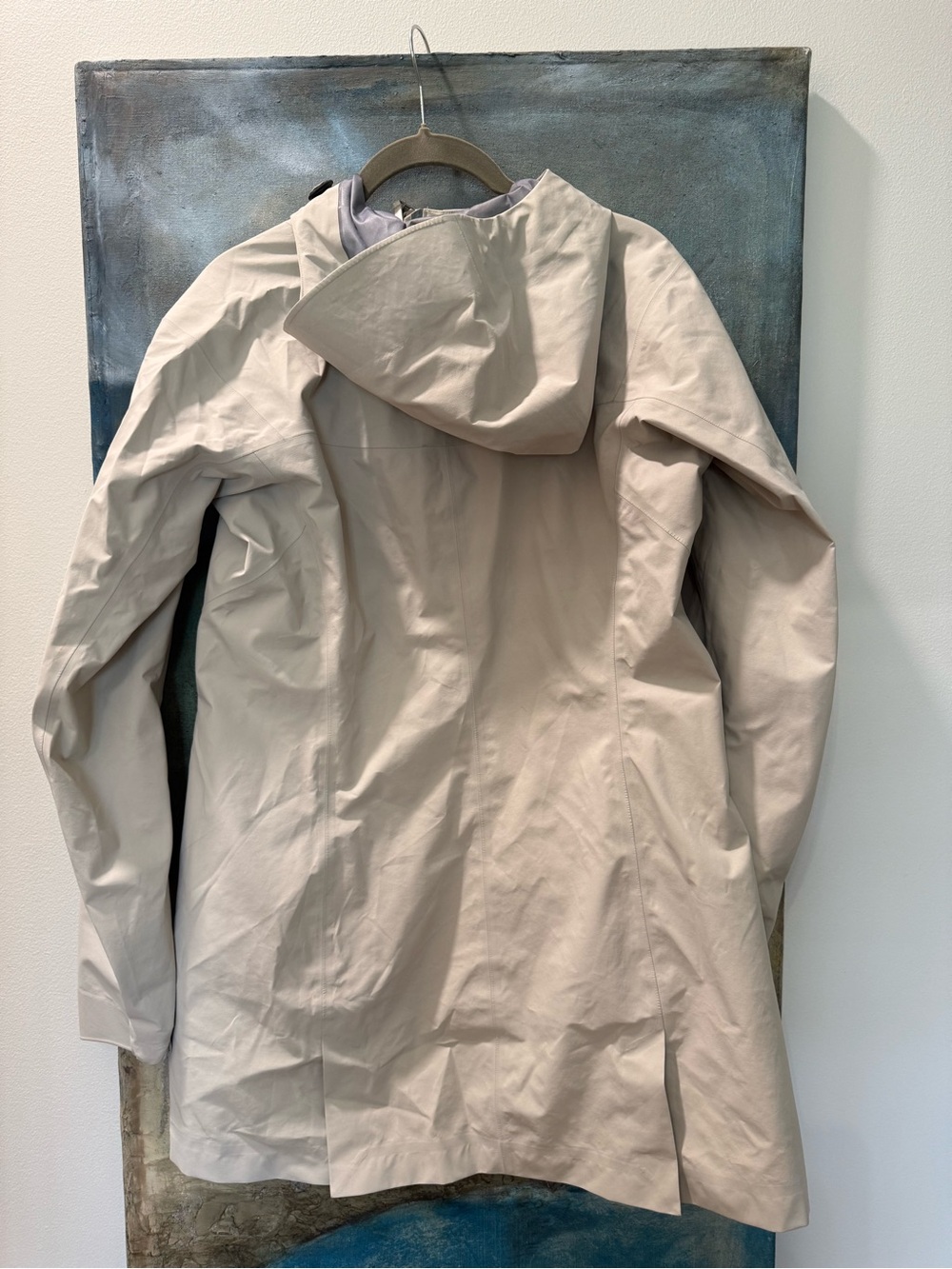 Arc'teryx Women's Hooded Raincoat in Light Beige - Picture 4 of 11